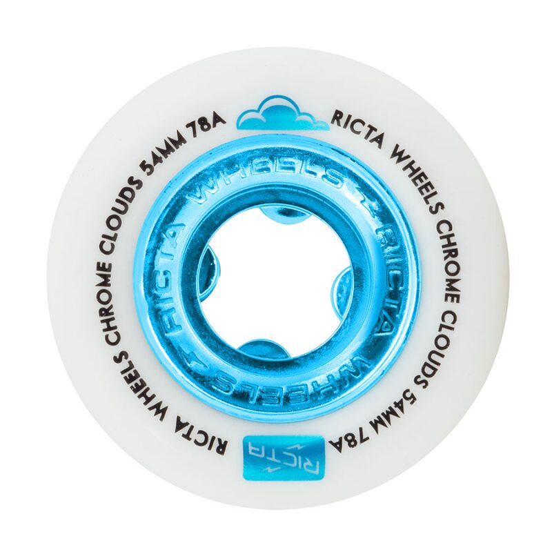54mm 78a Ricta Skateboard Wheels- Chrome Clouds Blue