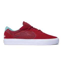 Lakai x Chocolate Atlantic Vulc Skate Shoe, Crimson Red Colorway