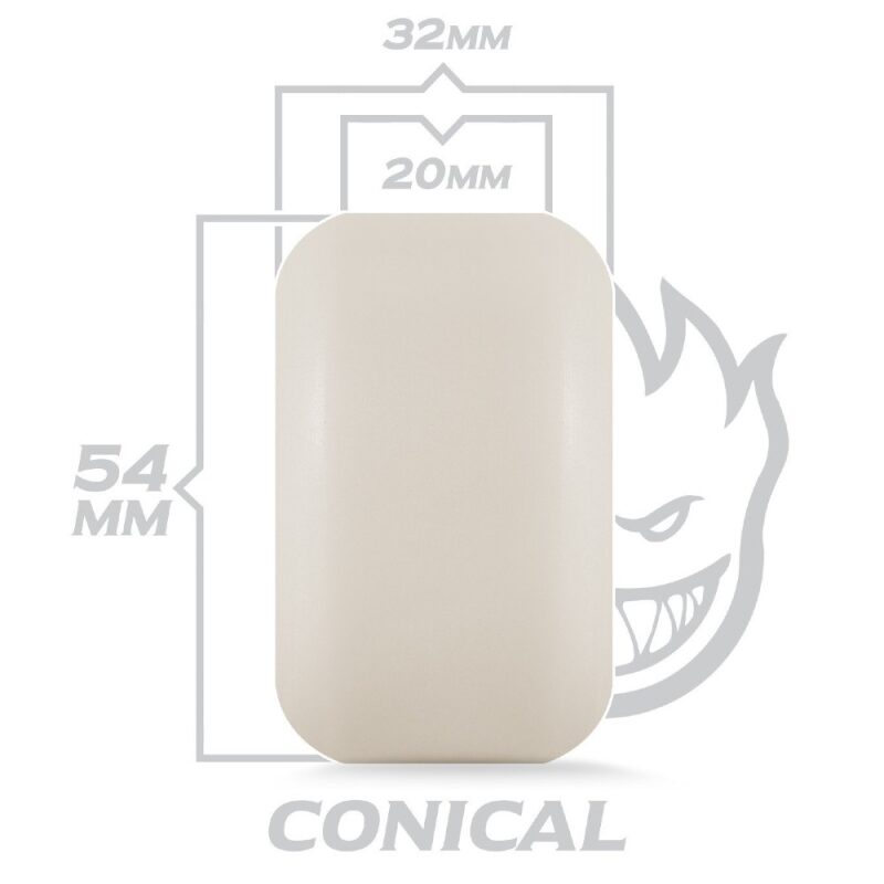 Spitfire Wheels | 54mm 80HD Chargers Conical Clear Skateboard Wheels - Image 2