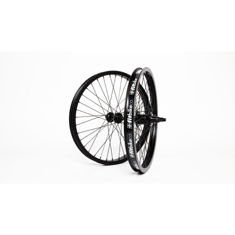 20" FIT Bike Co. FREECOASTER BMX Bicycle WHEEL SET- Front and Rear, Black
