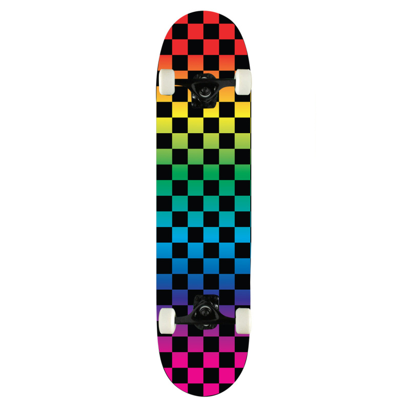 8.0" Checkered Skateboard COMPLETE- Assorted