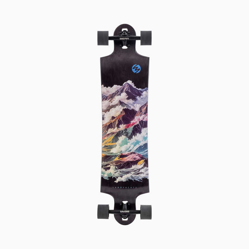 Landyachtz Switchblade 40 Atmosphere Complete Longboard - Top and Bottom View