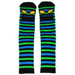 Toy Machine Small Stripe Skate Socks with Monster Face.