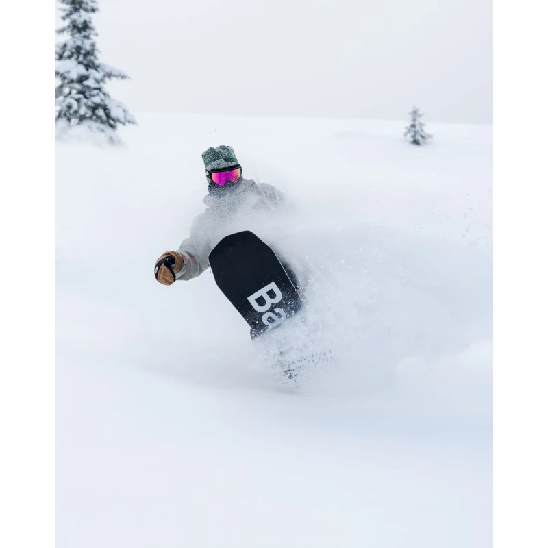 Bataleon Whatever 2025 snowboard, full front view showing directional twin shape and graphics.