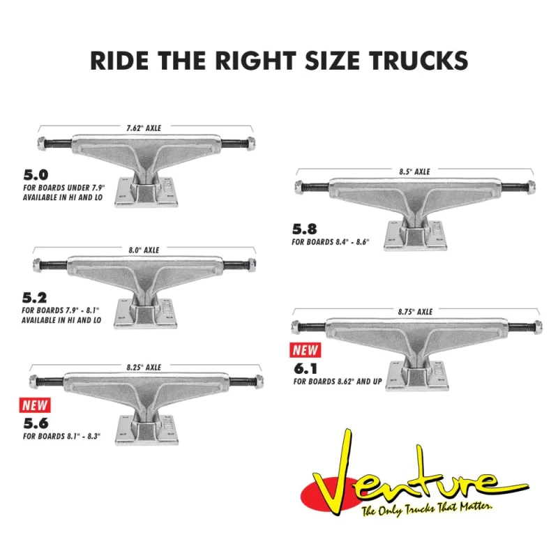 Venture Trucks | Polished Team Skateboard Trucks (Set of 2) - Image 3